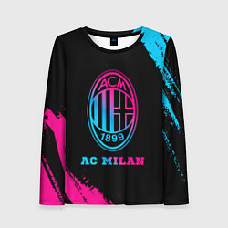 Лонгслив женский AC Milan - neon gradient, цвет: 3D-принт