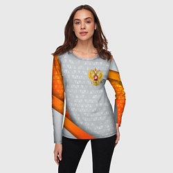 Лонгслив женский Orange & silver Russia, цвет: 3D-принт — фото 2
