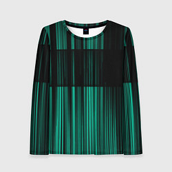 Лонгслив женский Линейная матрица, цвет: 3D-принт