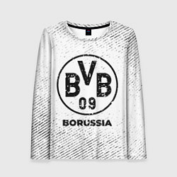 Лонгслив женский Borussia с потертостями на светлом фоне, цвет: 3D-принт