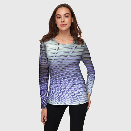 Женский лонгслив Ребристая абстрактная поверхность / 3D-принт – фото 3