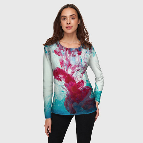 Женский лонгслив Абстрактный красочный дым / 3D-принт – фото 3