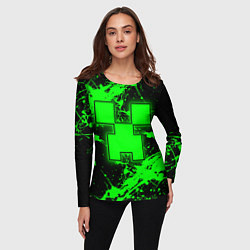 Лонгслив женский Minecraft neon green, цвет: 3D-принт — фото 2