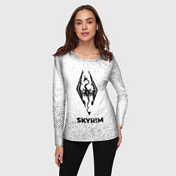 Лонгслив женский Skyrim с потертостями на светлом фоне, цвет: 3D-принт — фото 2