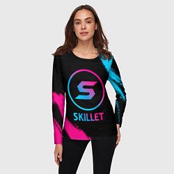 Лонгслив женский Skillet - neon gradient, цвет: 3D-принт — фото 2
