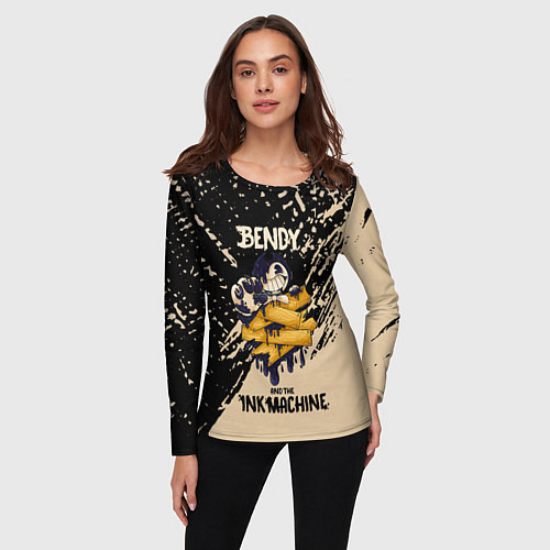 Женский лонгслив Bendy and the ink machine - краска / 3D-принт – фото 3
