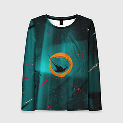 Лонгслив женский Абстрактные светло-синие оттенки и мазки красок, цвет: 3D-принт