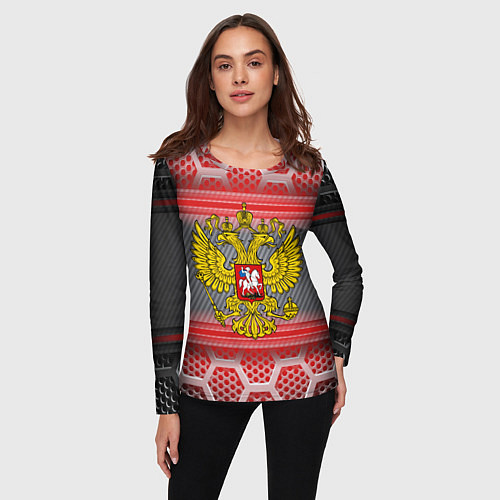 Женский лонгслив Россия будущего / 3D-принт – фото 3