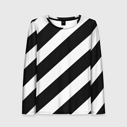 Женский лонгслив Черно белые полоски