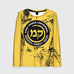 Лонгслив женский Krav maga national wrestling emblem, цвет: 3D-принт