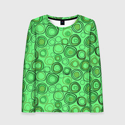Лонгслив женский Ярко-зеленый неоновый абстрактный узор, цвет: 3D-принт