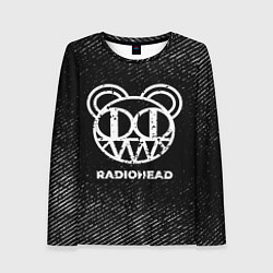 Лонгслив женский Radiohead с потертостями на темном фоне, цвет: 3D-принт