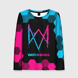 Лонгслив женский Watch Dogs - neon gradient, цвет: 3D-принт