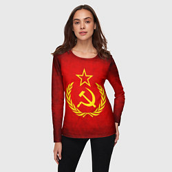 Лонгслив женский СССР - старый флаг, цвет: 3D-принт — фото 2