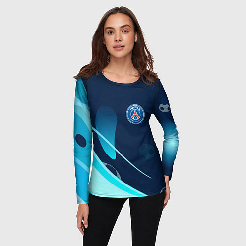 Женский лонгслив Фк псж абстракция / 3D-принт – фото 3
