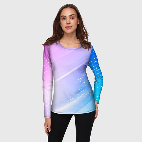 Женский лонгслив Абстракция с неоном / 3D-принт – фото 3