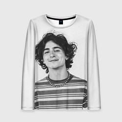 Лонгслив женский Timothee Chalamet black white photo, цвет: 3D-принт