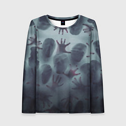 Женский лонгслив Scary faces trying to get out