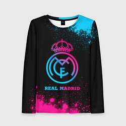 Лонгслив женский Real Madrid - neon gradient, цвет: 3D-принт