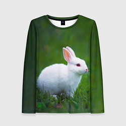 Лонгслив женский Кролик на фоне травы, цвет: 3D-принт