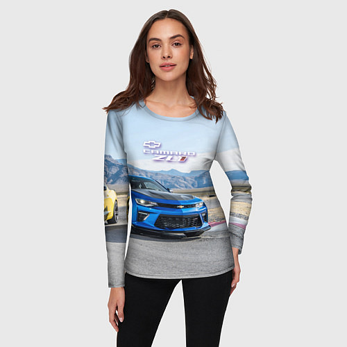 Женский лонгслив Chevrolet Camaro ZL 1 - Motorsport / 3D-принт – фото 3