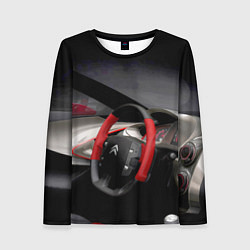 Лонгслив женский Ситроен - салон - Steering wheel, цвет: 3D-принт