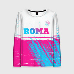 Женский лонгслив Roma neon gradient style: символ сверху