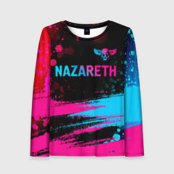 Женский лонгслив Nazareth - neon gradient: символ сверху