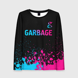 Лонгслив женский Garbage - neon gradient: символ сверху, цвет: 3D-принт