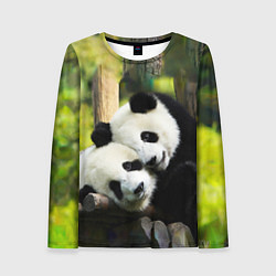 Лонгслив женский Влюблённые панды, цвет: 3D-принт