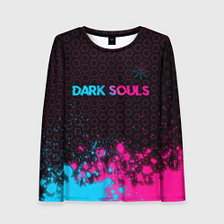 Женский лонгслив Dark Souls - neon gradient: символ сверху