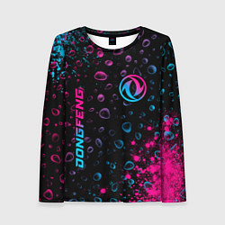 Женский лонгслив Dongfeng - neon gradient: надпись, символ
