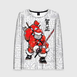 Лонгслив женский Santa Claus Samurai with katana, цвет: 3D-принт