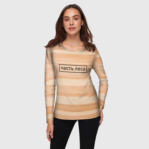 Женский лонгслив Текстура дерева - Часть леса / 3D-принт – фото 3