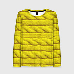 Лонгслив женский Жёлтый свитер - Осень-Зима 2028, цвет: 3D-принт
