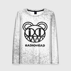 Лонгслив женский Radiohead с потертостями на светлом фоне, цвет: 3D-принт