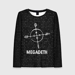 Женский лонгслив Megadeth glitch на темном фоне