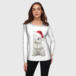 Лонгслив женский Рождественский крольчонок, цвет: 3D-принт — фото 2