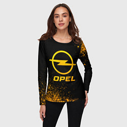 Лонгслив женский Opel - gold gradient, цвет: 3D-принт — фото 2