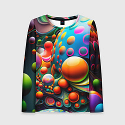 Лонгслив женский Абстрактные космические шары, цвет: 3D-принт