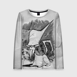 Лонгслив женский Кот зловред - червяк джим, цвет: 3D-принт