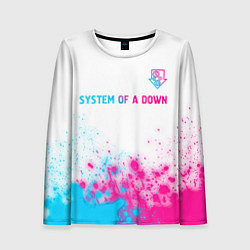 Лонгслив женский System of a Down neon gradient style: символ сверх, цвет: 3D-принт
