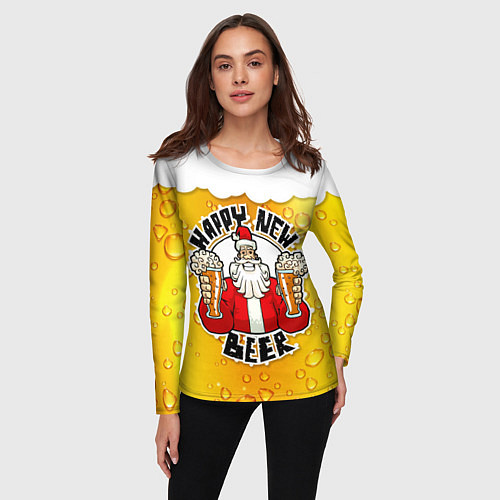 Женский лонгслив С новым пивом / 3D-принт – фото 3