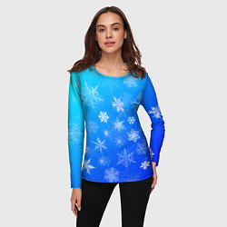 Лонгслив женский Снежинки в небе, цвет: 3D-принт — фото 2