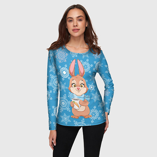 Женский лонгслив Морковный кофе / 3D-принт – фото 3