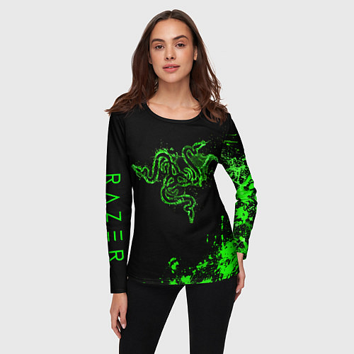 Женский лонгслив Razer брызги / 3D-принт – фото 3