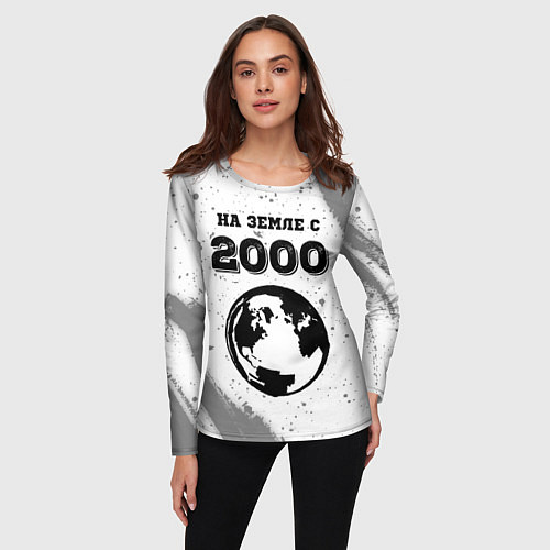 Женский лонгслив На Земле с 2000: краска на светлом / 3D-принт – фото 3