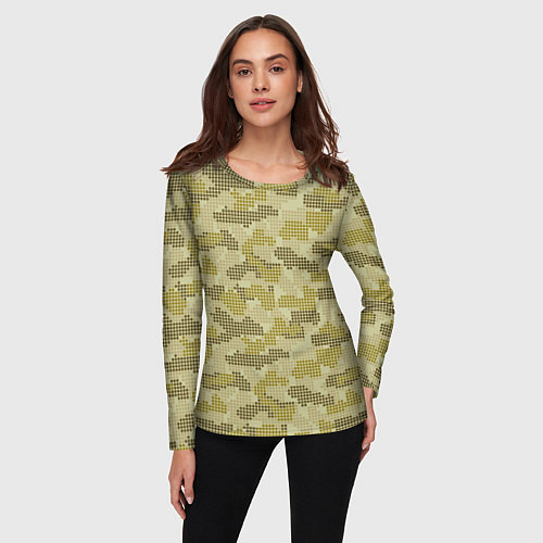 Женский лонгслив Милитари точка круглая / 3D-принт – фото 3