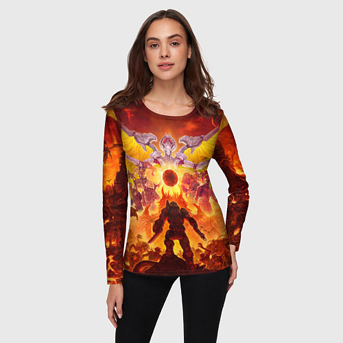 Женский лонгслив Doom в аду / 3D-принт – фото 3
