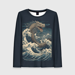 Лонгслив женский Морской дракон в японском стиле, цвет: 3D-принт